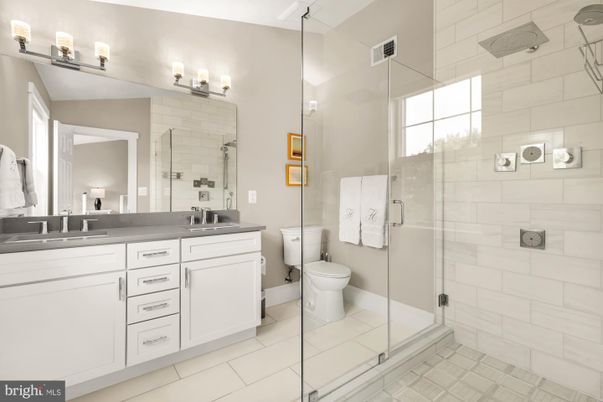 Bathroom, Dual Sink Vanities, Glass Shower, Interior