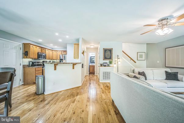 Interior, Kitchen, Living room, Recessed Lighting, Stainless Steel Appliances, Wood Texture Flooring