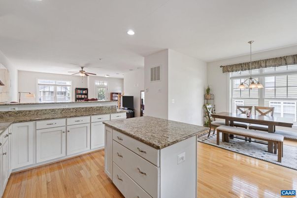 Dining room, Interior, Pendant Lights, Recessed Lighting, Wood Texture Flooring