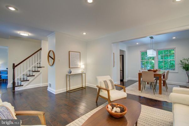 Dining room, Interior, Pendant Lights, Recessed Lighting, Wood Texture Flooring