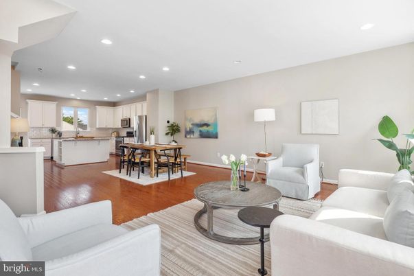 Dining room, Interior, Kitchen, Living room, Recessed Lighting, Stainless Steel Appliances, Wood Texture Flooring