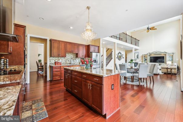 Chandelier, Dining room, Interior, Kitchen, Recessed Lighting, Wood Texture Flooring
