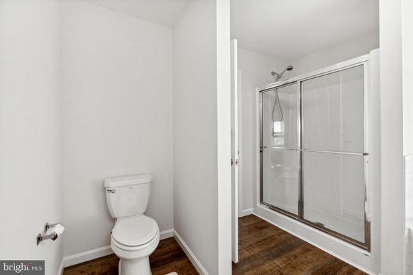 Bathroom, Glass Shower, Interior, Wood Texture Flooring
