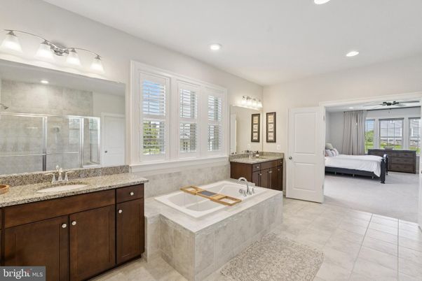 Bathroom, Bedroom, Dual Sink Vanities, Glass Shower, Interior, Recessed Lighting