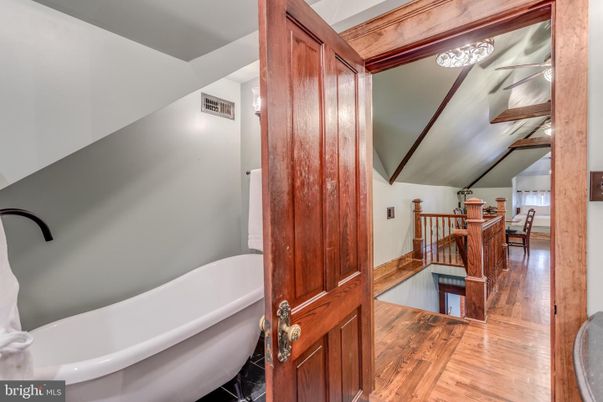 Bathroom, Free Standing Baths, Interior, Wood Texture Flooring