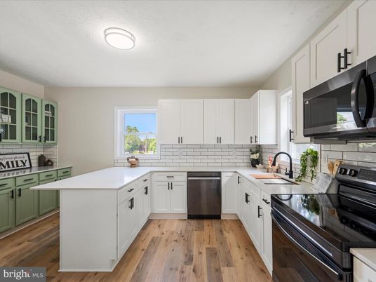 Interior, Kitchen, Stainless Steel Appliances, Wood Texture Flooring
