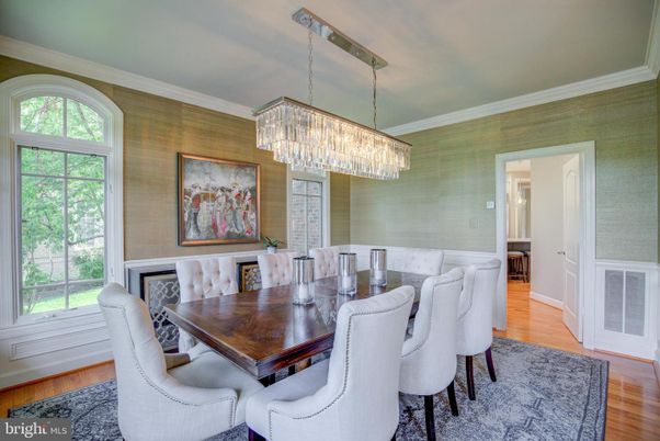 Chandelier, Dining room, Interior, Wood Texture Flooring