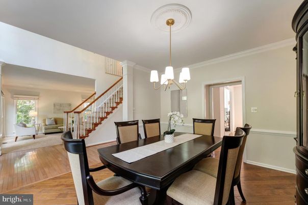 Chandelier, Dining room, Interior, Pendant Lights, Wood Texture Flooring