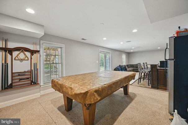 Billiard Table, Game Room, Interior, Recessed Lighting