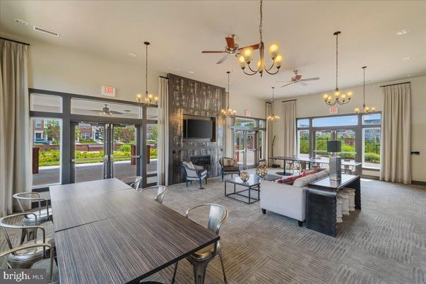 Chandelier, Dining room, Fireplace, Interior, Living room, Pendant Lights, Recessed Lighting
