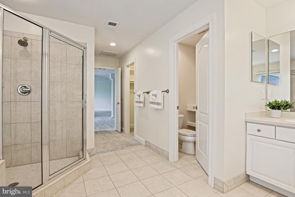 Bathroom, Glass Shower, Interior, Recessed Lighting, Water
