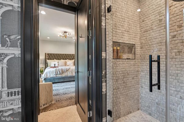 Bedroom, Interior, Recessed Lighting, Stone Walls
