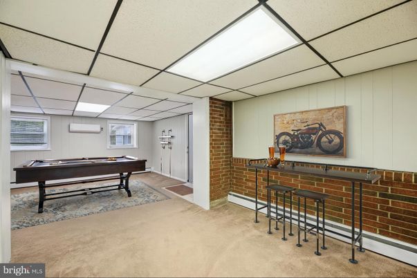 Billiard Table, Game Room, Interior, Stone Walls