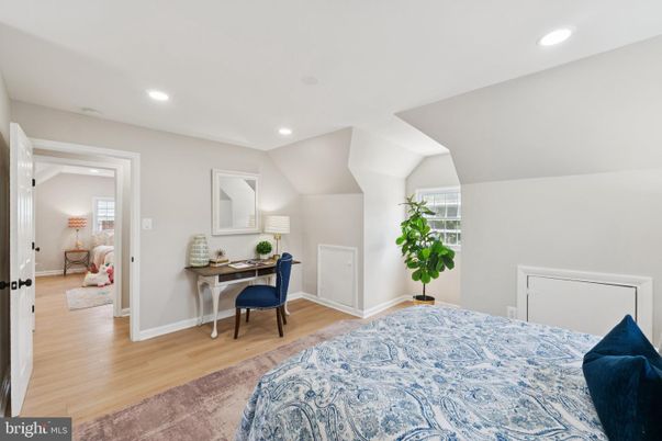 Bedroom, Home Office, Interior, Recessed Lighting, Wood Texture Flooring