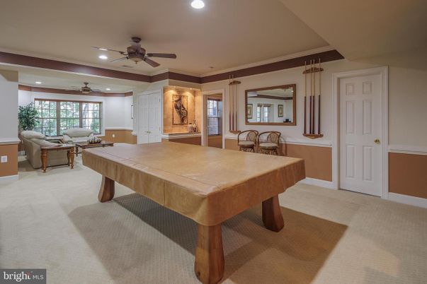 Billiard Table, Game Room, Interior, Living room, Pendant Lights, Recessed Lighting