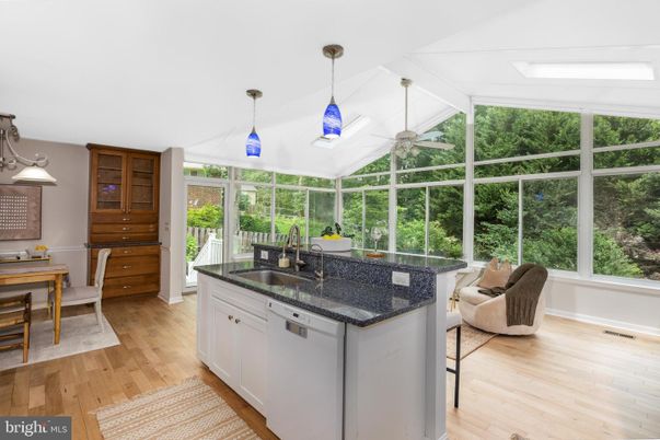Dining room, Interior, Pendant Lights, Sun Room, Wood Texture Flooring