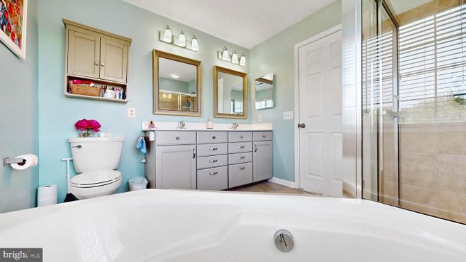 Bathroom, Dual Sink Vanities, Glass Shower, Interior