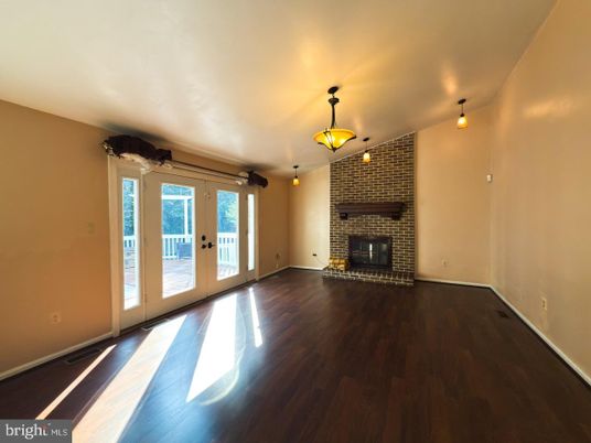 Empty room, Fireplace, Interior, Wood Texture Flooring