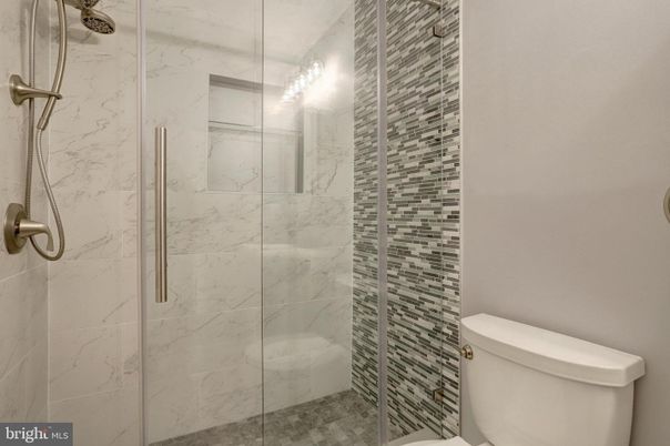 Bathroom, Glass Shower, Interior, Marble Walls