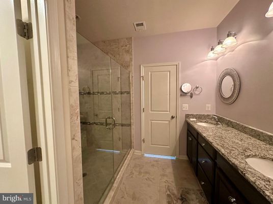 Bathroom, Dual Sink Vanities, Glass Shower, Interior