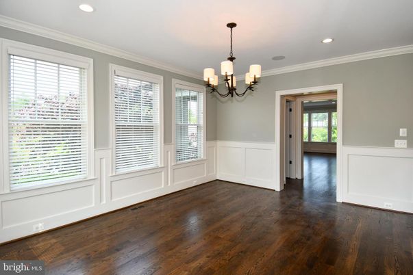 Chandelier, Empty room, Interior, Recessed Lighting, Wood Texture Flooring