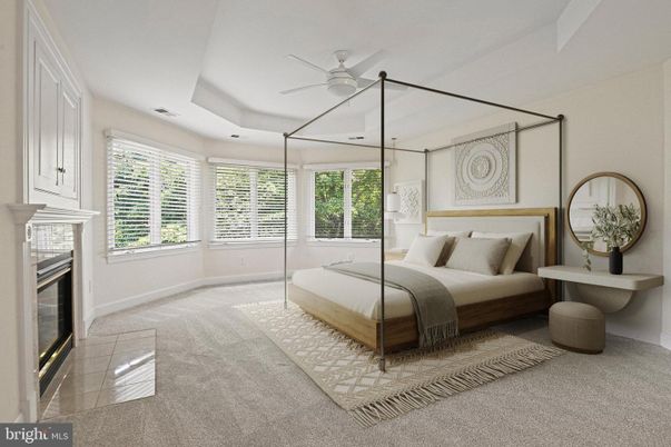 Bedroom, Fireplace, Interior