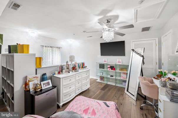 Chandelier, Home Office, Interior, Wood Texture Flooring