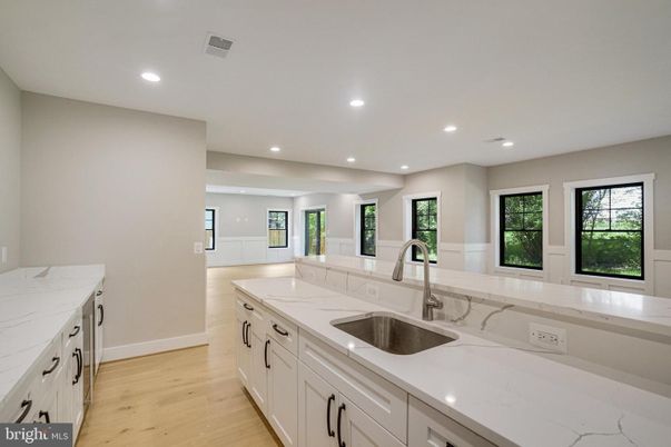 Interior, Kitchen, Recessed Lighting, Wood Texture Flooring