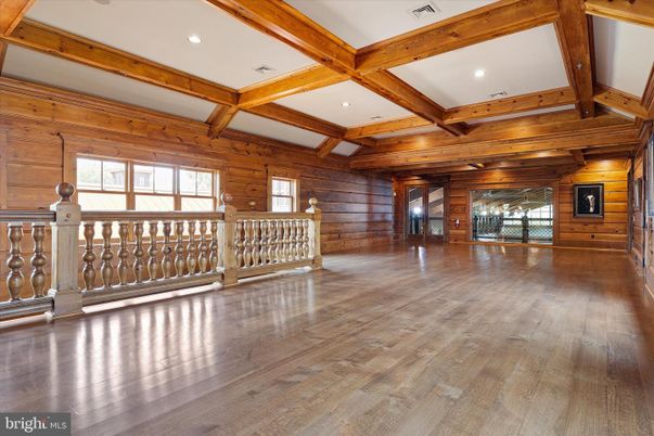 Empty room, Interior, Recessed Lighting, Wooden Beams, Wood Texture Flooring, Wooden Walls