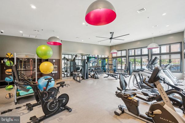 Fitness Equipment, Gym, Interior, Pendant Lights, Recessed Lighting