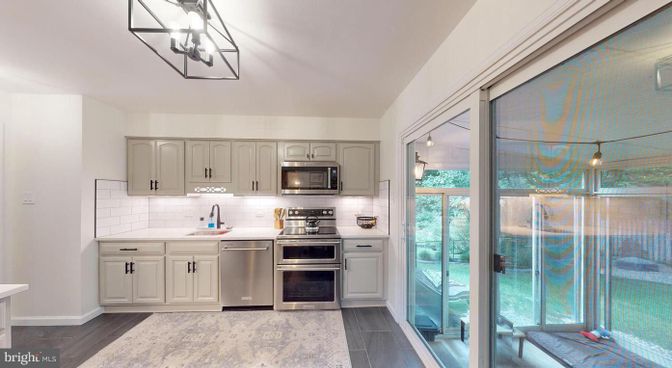 Interior, Kitchen, Stainless Steel Appliances, Wood Texture Flooring