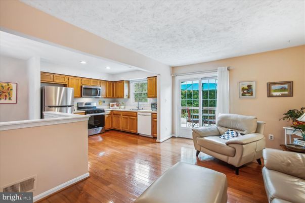 Interior, Kitchen, Living room, Recessed Lighting, Stainless Steel Appliances, Wood Texture Flooring