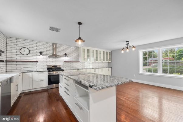 Interior, Kitchen, Pendant Lights, Stainless Steel Appliances, Wood Texture Flooring