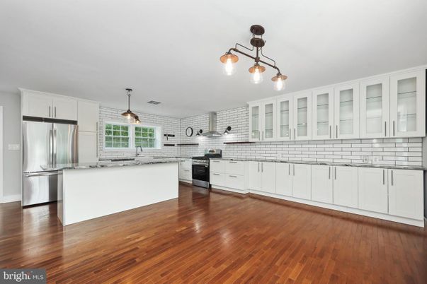Interior, Kitchen, Pendant Lights, Stainless Steel Appliances, Wood Texture Flooring