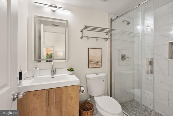 Bathroom, Glass Shower, Interior, Marble Walls
