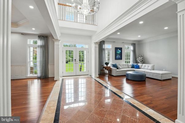 Chandelier, Interior, Living room, Recessed Lighting, Wood Texture Flooring
