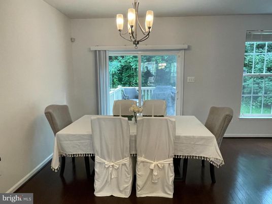Chandelier, Dining room, Interior, Wood Texture Flooring