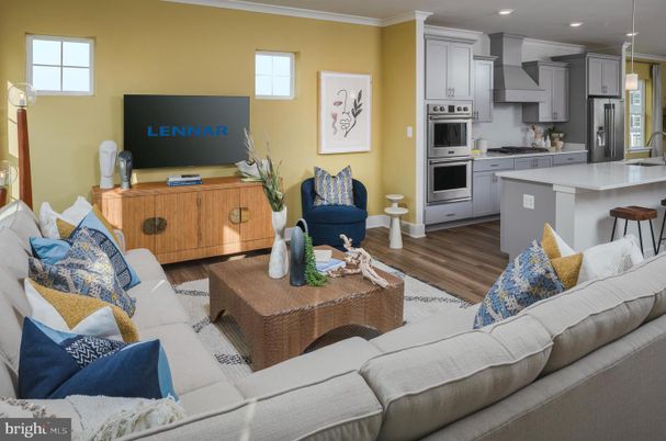 Interior, Kitchen, Living room, Recessed Lighting, Stainless Steel Appliances, Wood Texture Flooring