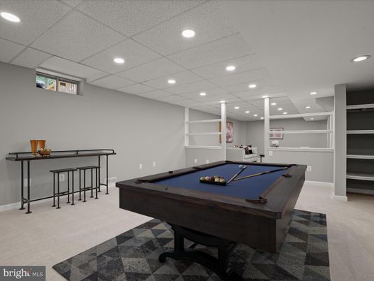 Billiard Table, Game Room, Interior, Recessed Lighting