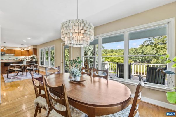 Chandelier, Dining room, Interior, Kitchen, Pendant Lights, Recessed Lighting, Wood Texture Flooring