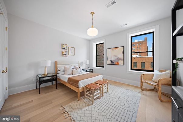 Bedroom, Interior, Pendant Lights, Wood Texture Flooring