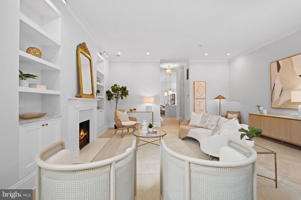 Fireplace, Interior, Living room, Pendant Lights, Recessed Lighting