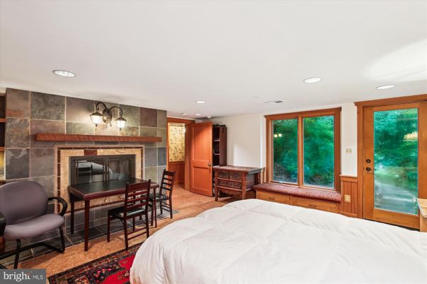Bedroom, Dining room, Fireplace, Interior, Recessed Lighting