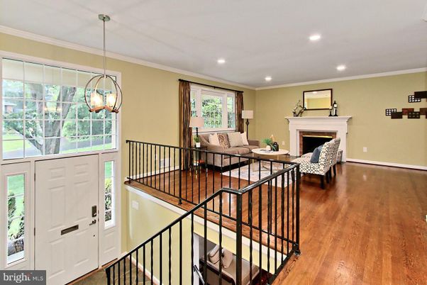 Fireplace, Interior, Pendant Lights, Recessed Lighting, Wood Texture Flooring