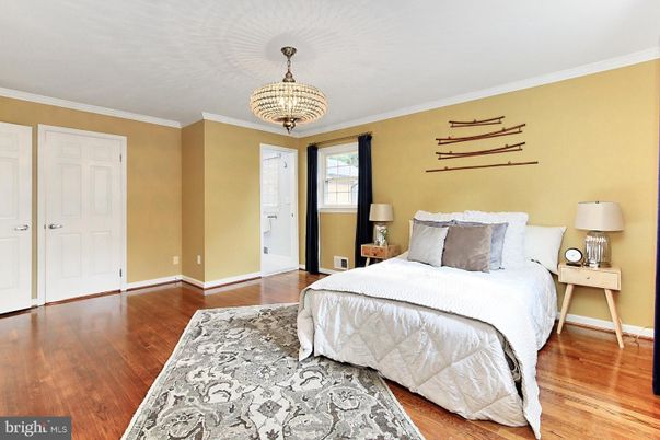 Bedroom, Chandelier, Interior, Wood Texture Flooring
