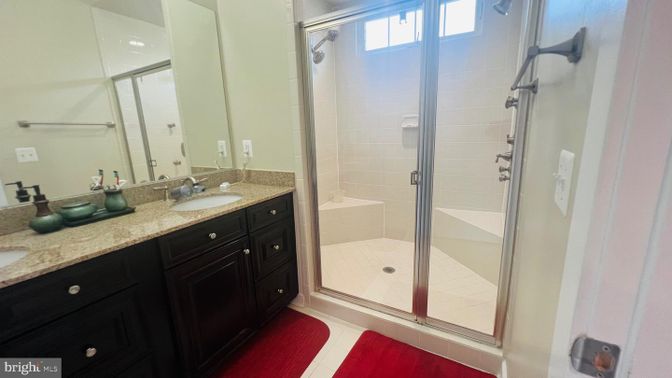 Bathroom, Dual Sink Vanities, Glass Shower, Interior