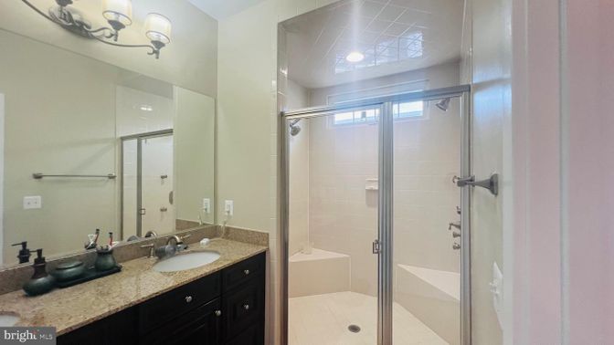 Bathroom, Dual Sink Vanities, Glass Shower, Interior