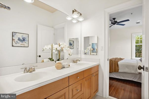 Bathroom, Dual Sink Vanities, Interior, Wood Texture Flooring