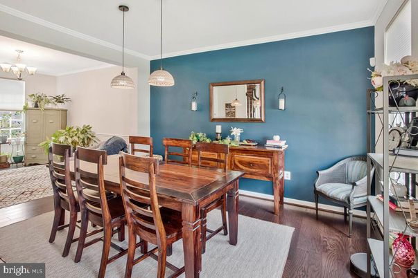 Chandelier, Dining room, Interior, Pendant Lights, Wood Texture Flooring