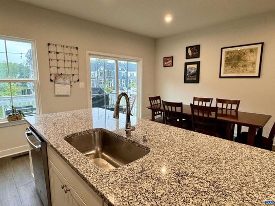 Dining room, Interior, Kitchen, Recessed Lighting, Wood Texture Flooring